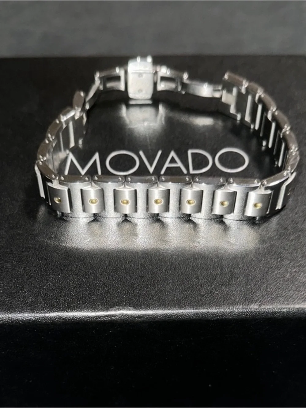 Silver Movado Men’s Bracelet with gold accents